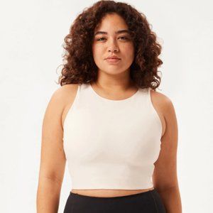 Girlfriend Collective Ivory Dylan Tank Bra Size L NWOT